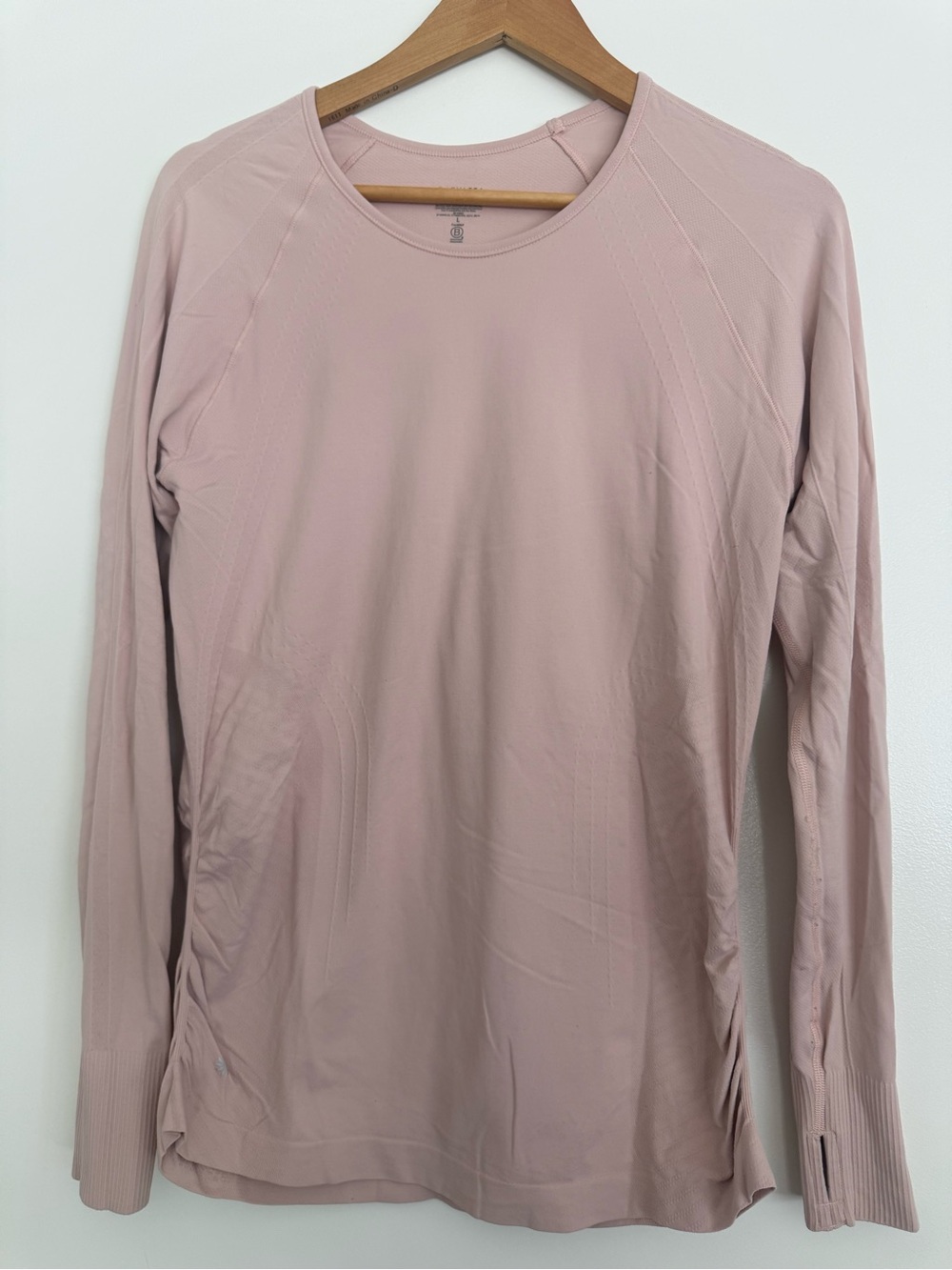 Athleta Light Blush Pink long sleeve top